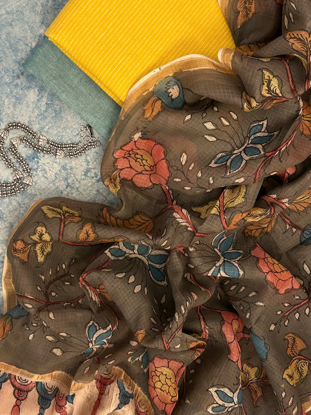 Handwoven Handpainted Kalamkari Set
