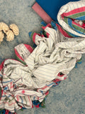 Handwoven Bhujodi Set - Blue and Peach Pink