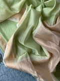 Handwoven Maheshwari Kurta Dupatta Set - Pastel Green