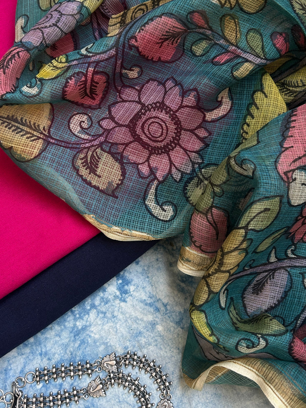 Handwoven Handpainted Kalamkari Set