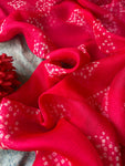 Handcrafted Tie-Dye Silk Kota Doria Dupatta -Rose PInk