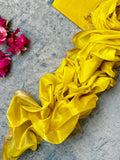 Handwoven Maheshwari Kurta Dupatta Set -  Sunshine Yellow