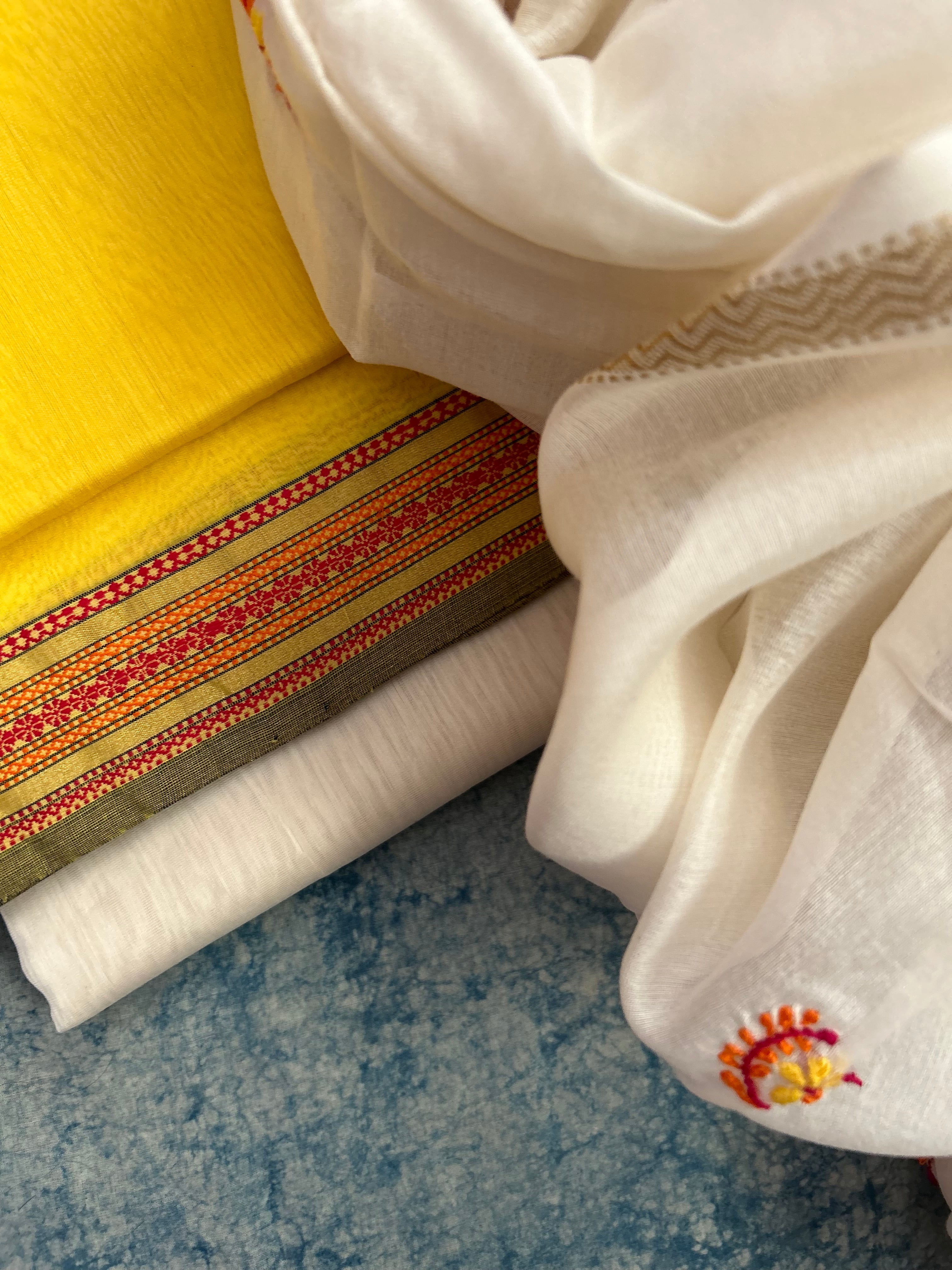 Handwoven Chikankari Maheshwari Kurta dupatta set