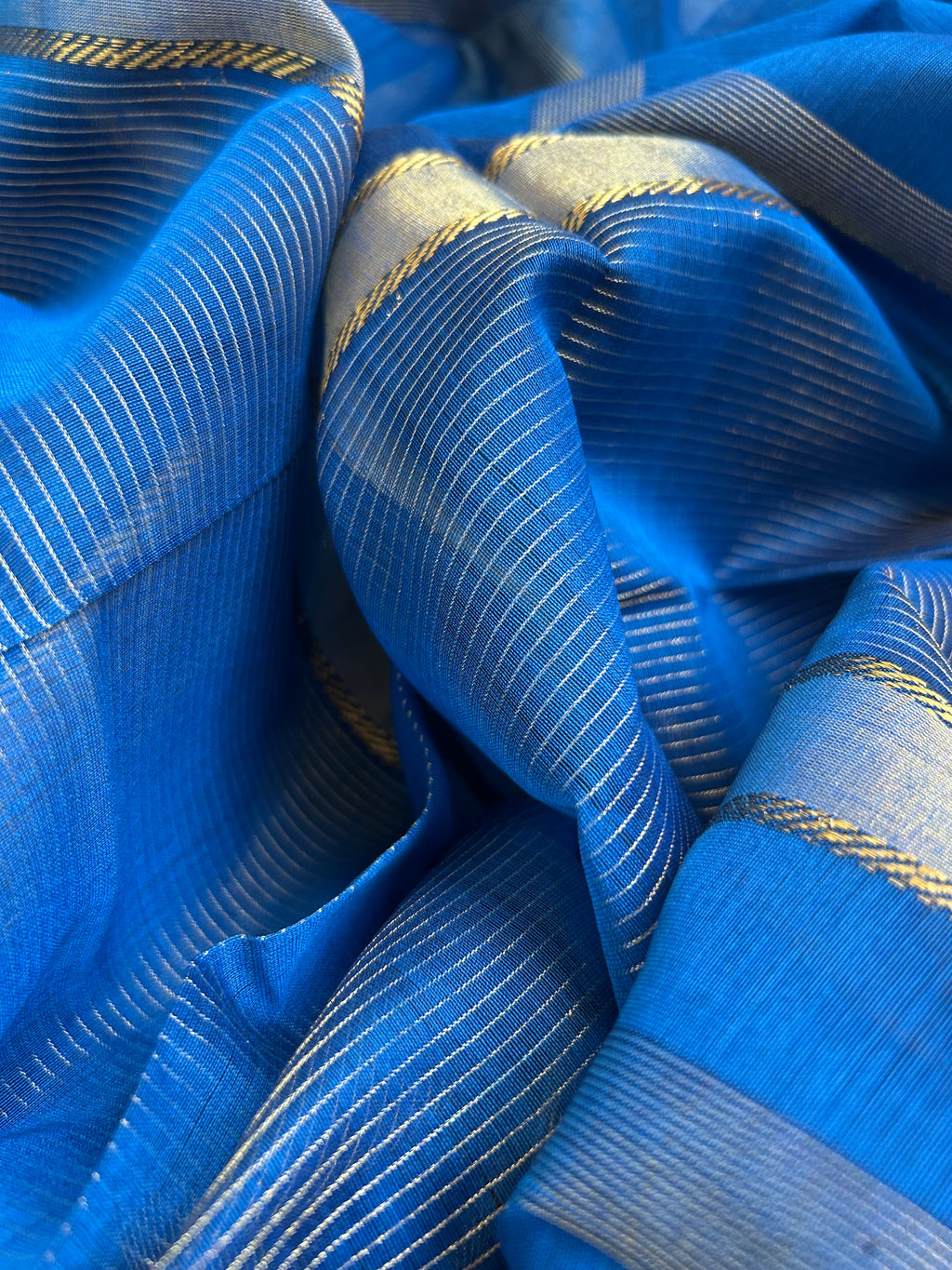 Handwoven Maheshwari Kurta Dupatta Set - Electric Blue