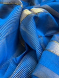 Handwoven Maheshwari Kurta Dupatta Set - Electric Blue