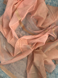 Handwoven Maheshwari Kurta Dupatta Set -Soft Peach