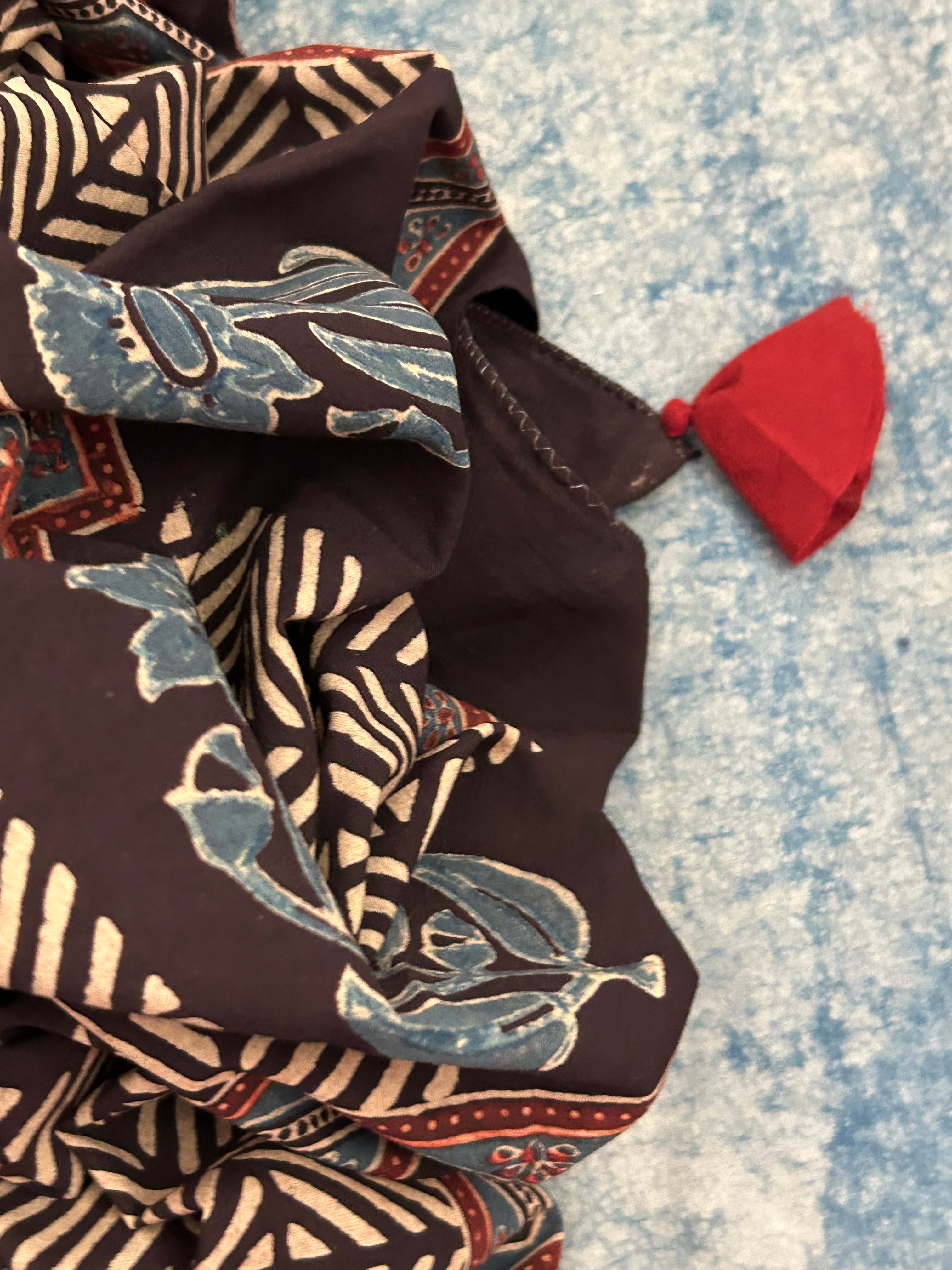 Natural Dyes Hand Block Ajrakh Dupatta