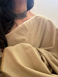 Handwoven 3m Checkered Fabric - Beige & Mustard Brown