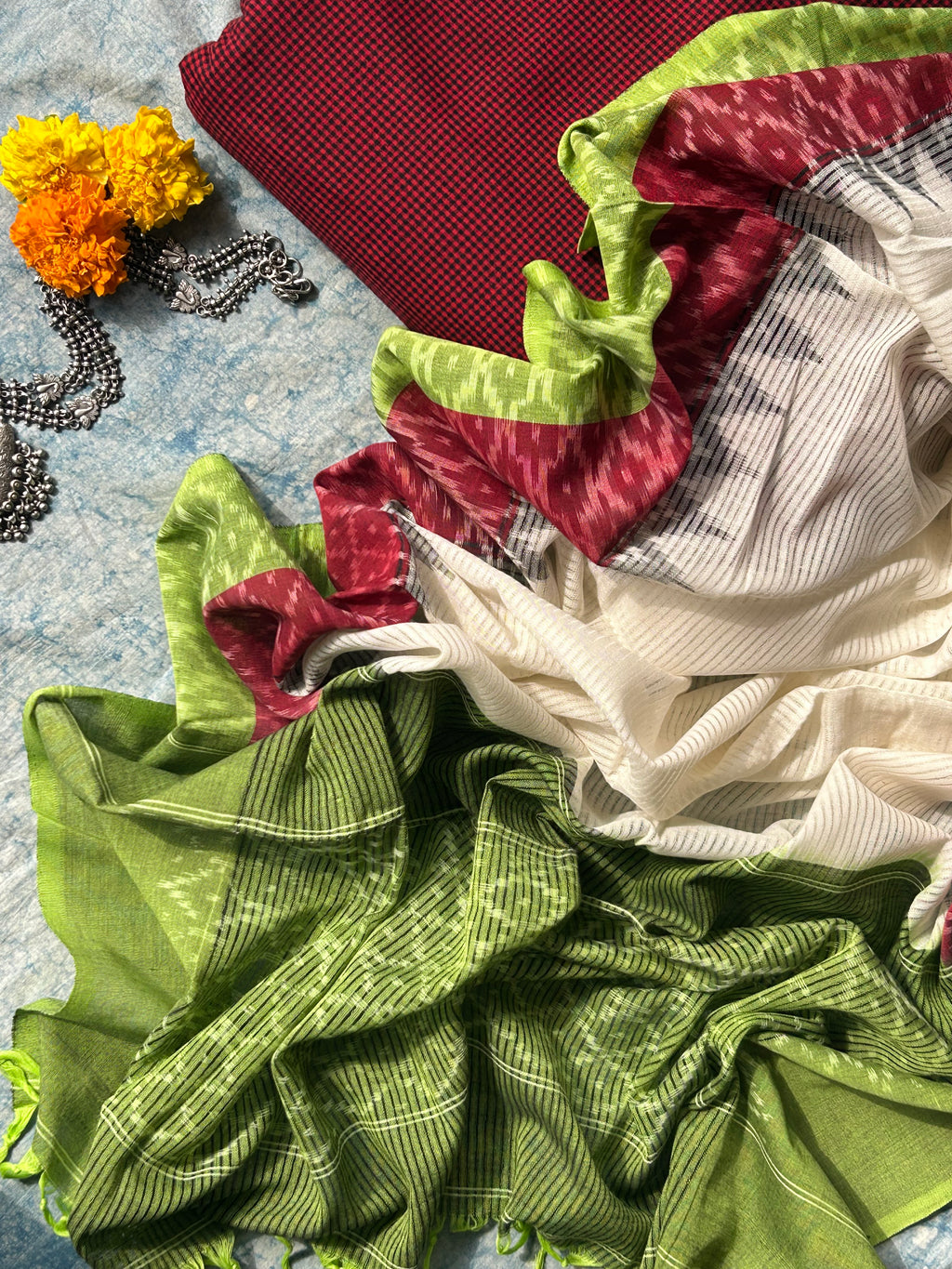 Handwoven Ikat Kurta Dupatta Set