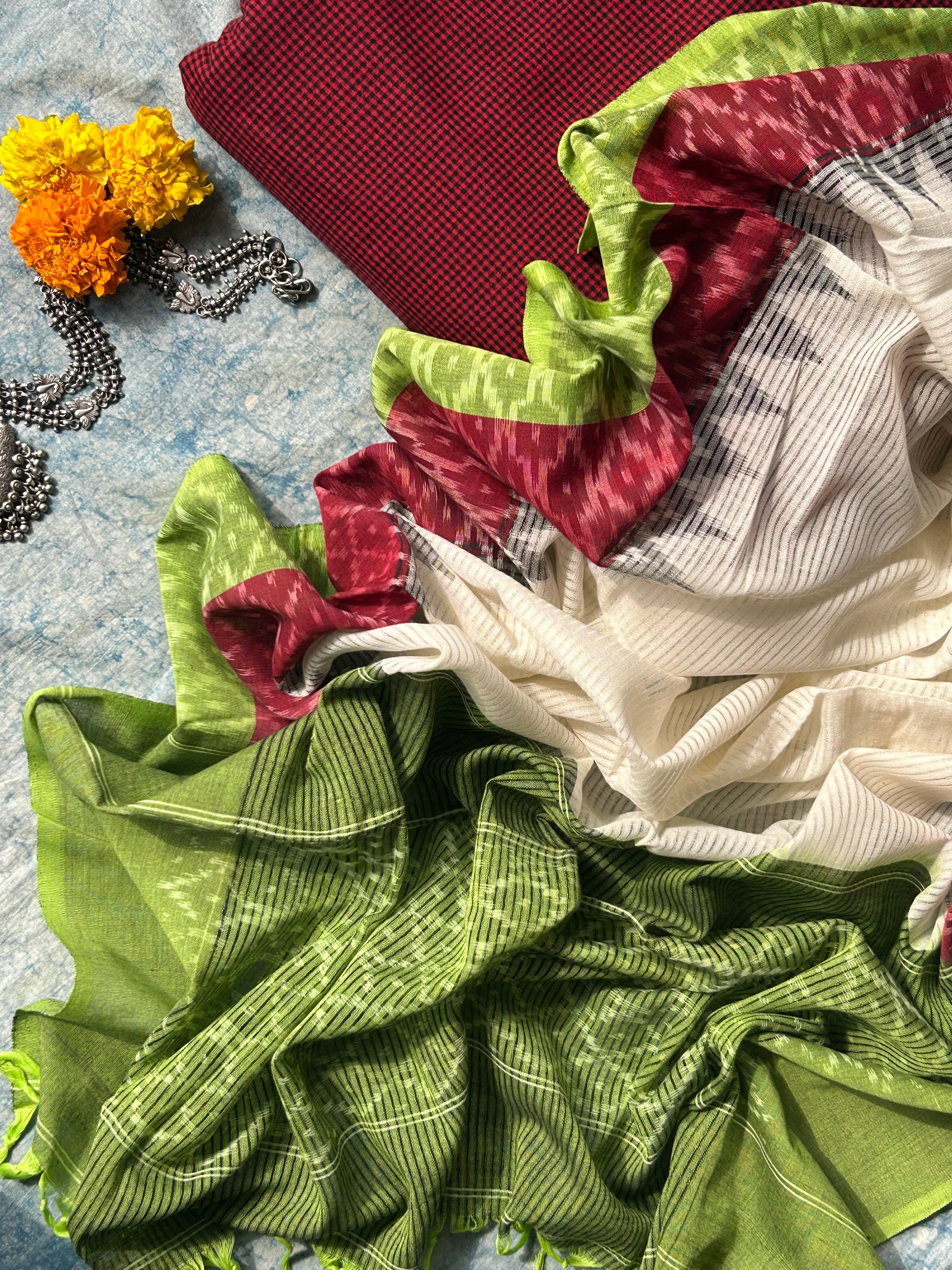 Handwoven Ikat Kurta Dupatta Set