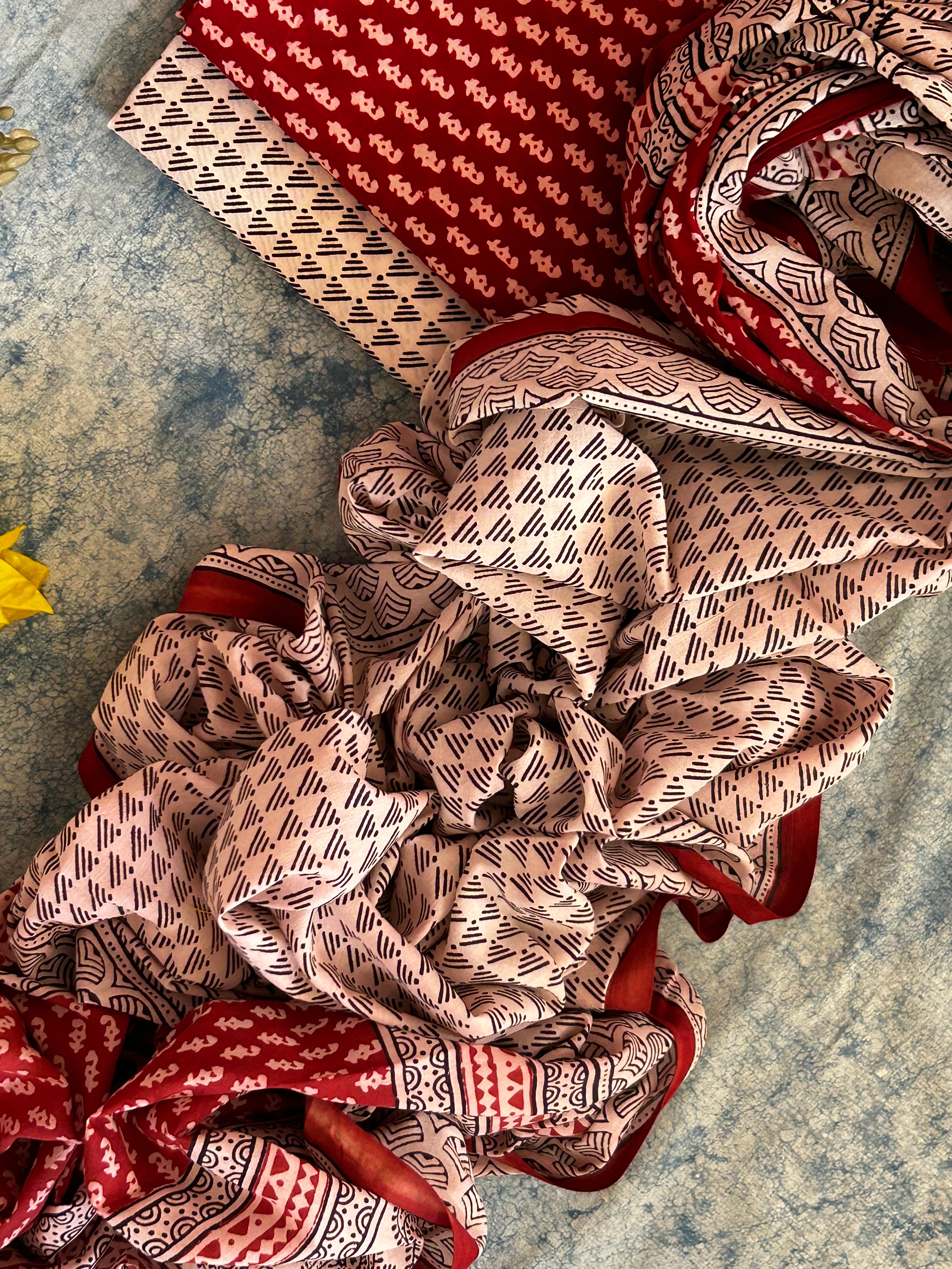 Natural Dyed Bagh Block Print Cotton Suit