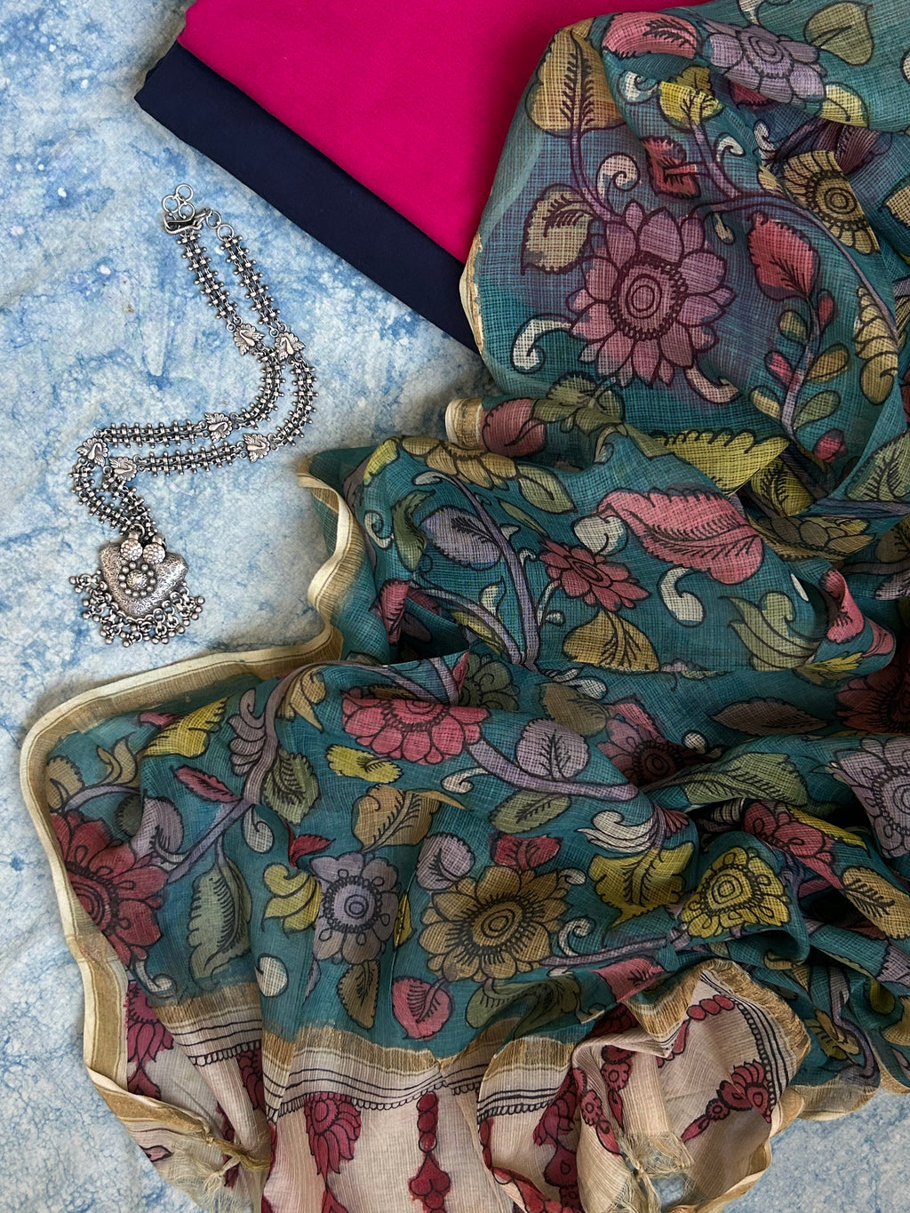 Handwoven Handpainted Kalamkari Set