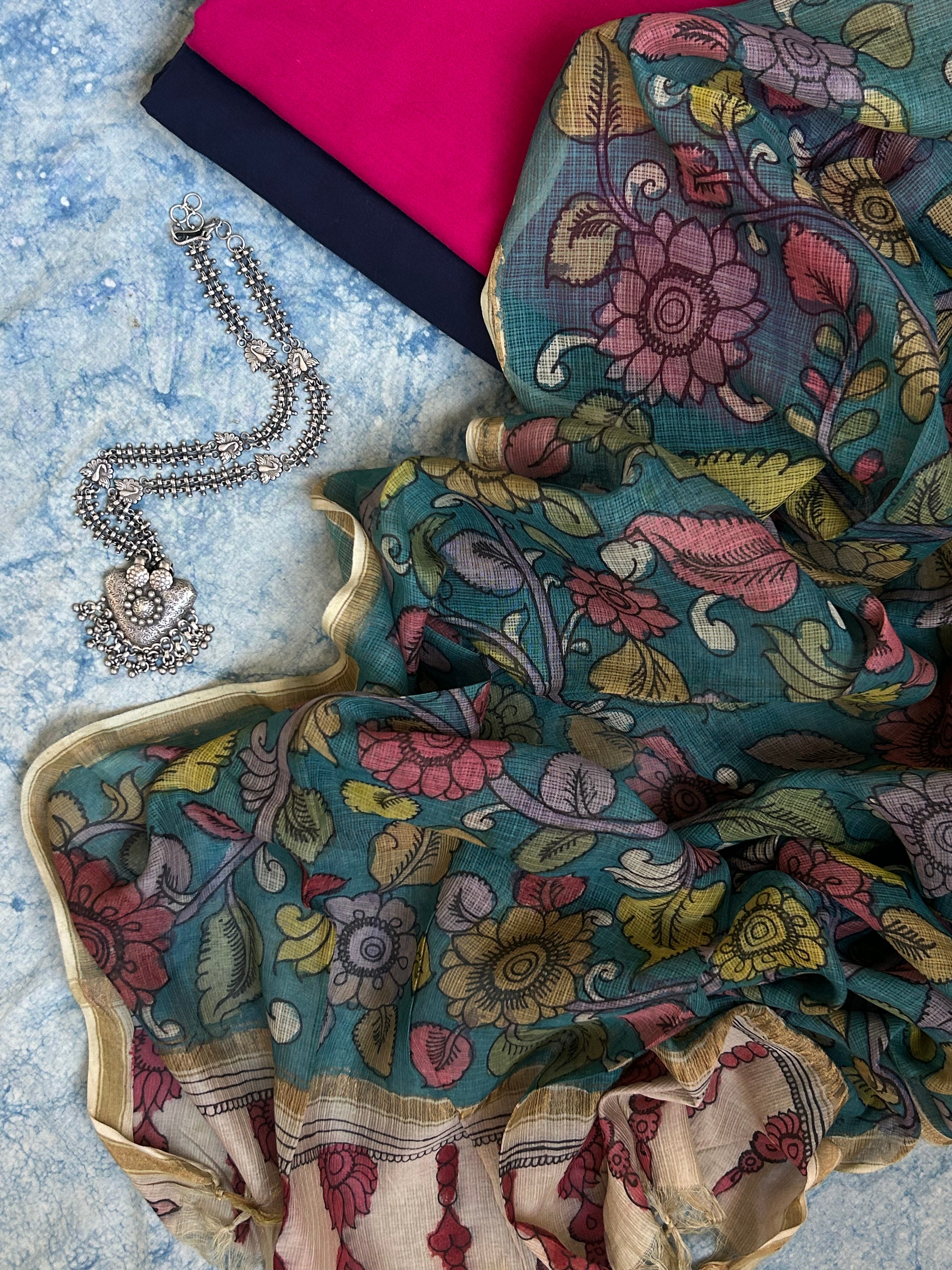 Handwoven Handpainted Kalamkari Set