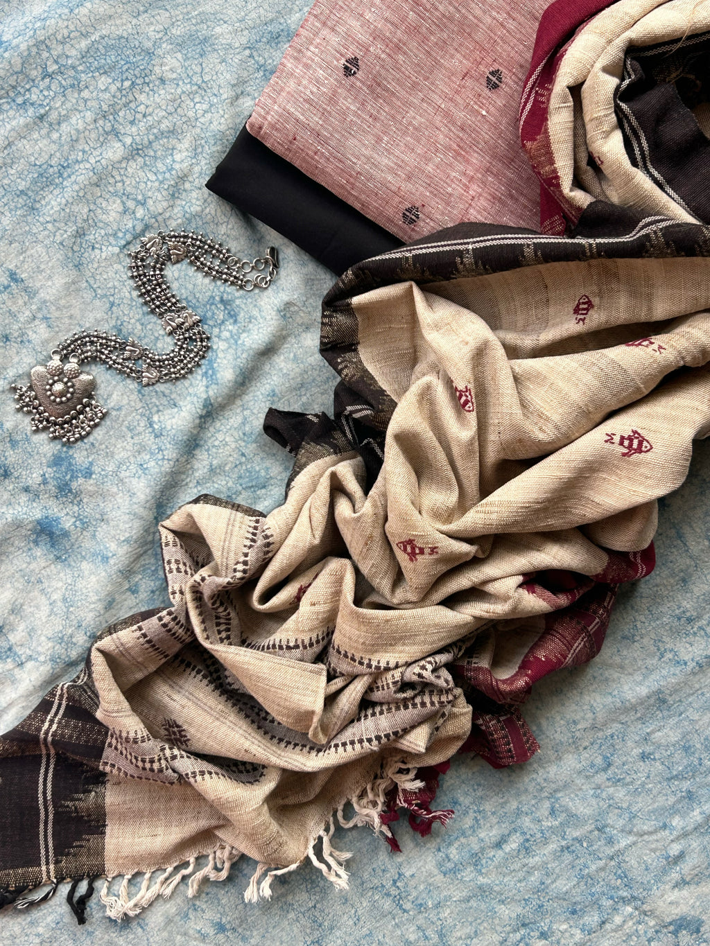 Mrittika - Handspun and Handwoven Ponduru Cotton and Kotpad Set