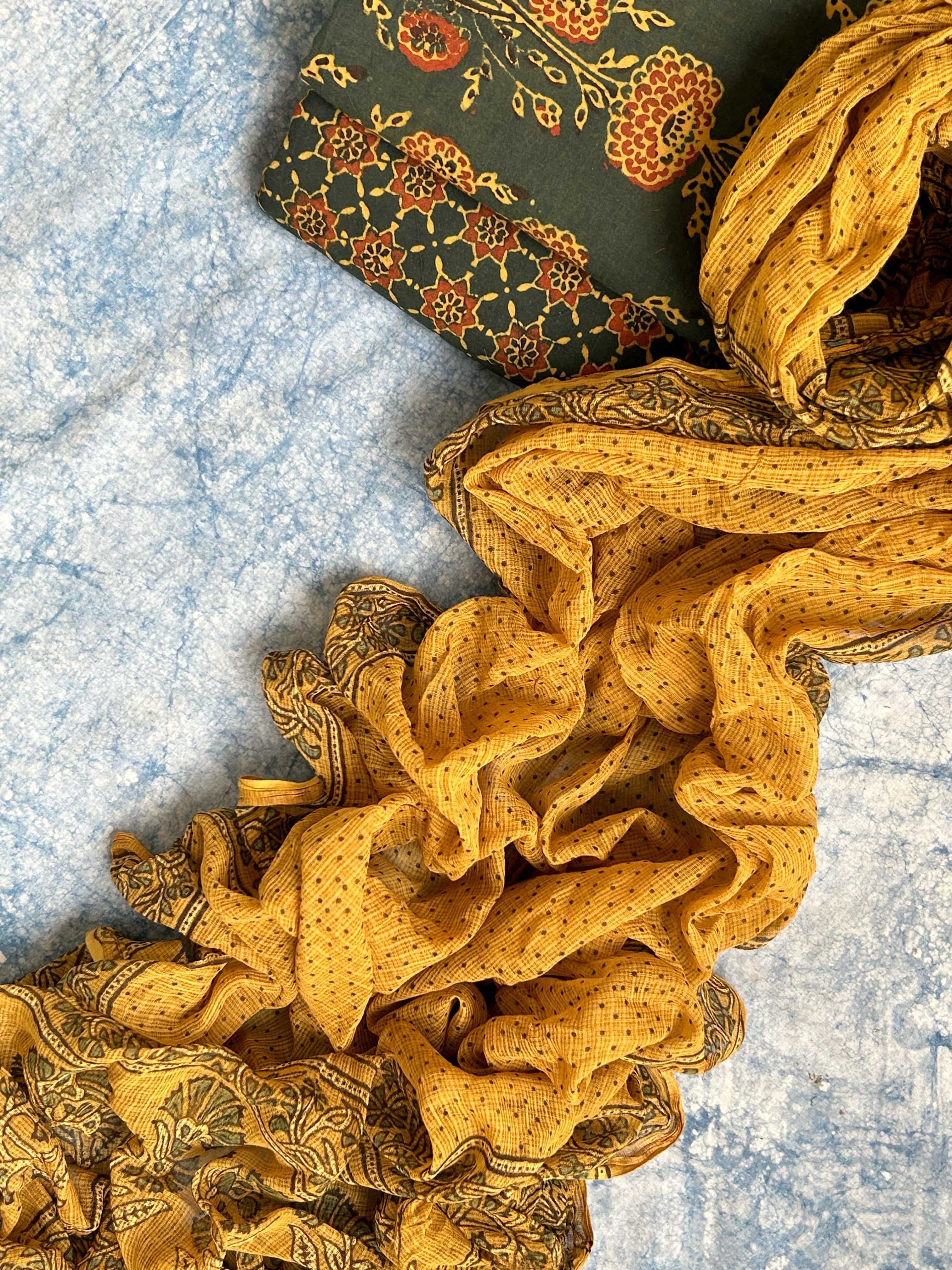 Natural Dyes Handcrafted Ajrakh Kota Suit