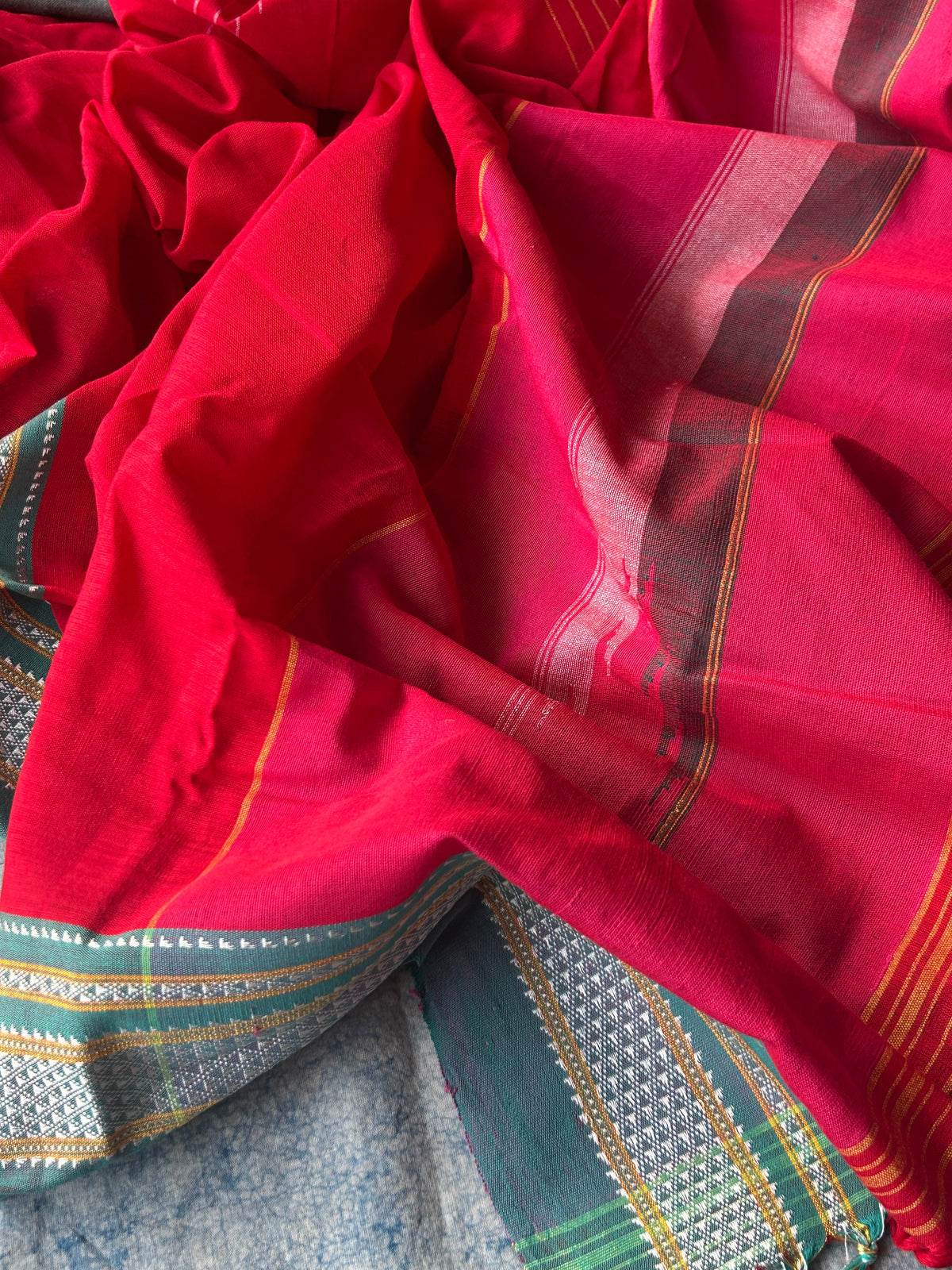 Maya - Handwoven Telangana cotton and Ilkal Dupatta Set
