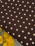 Hand Block Printed Azo free Dyed Cotton Kurta Fabric - Black Polka