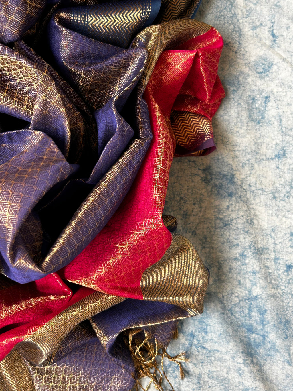 Handwoven Tissue Maheshwari Kurta Dupatta Set