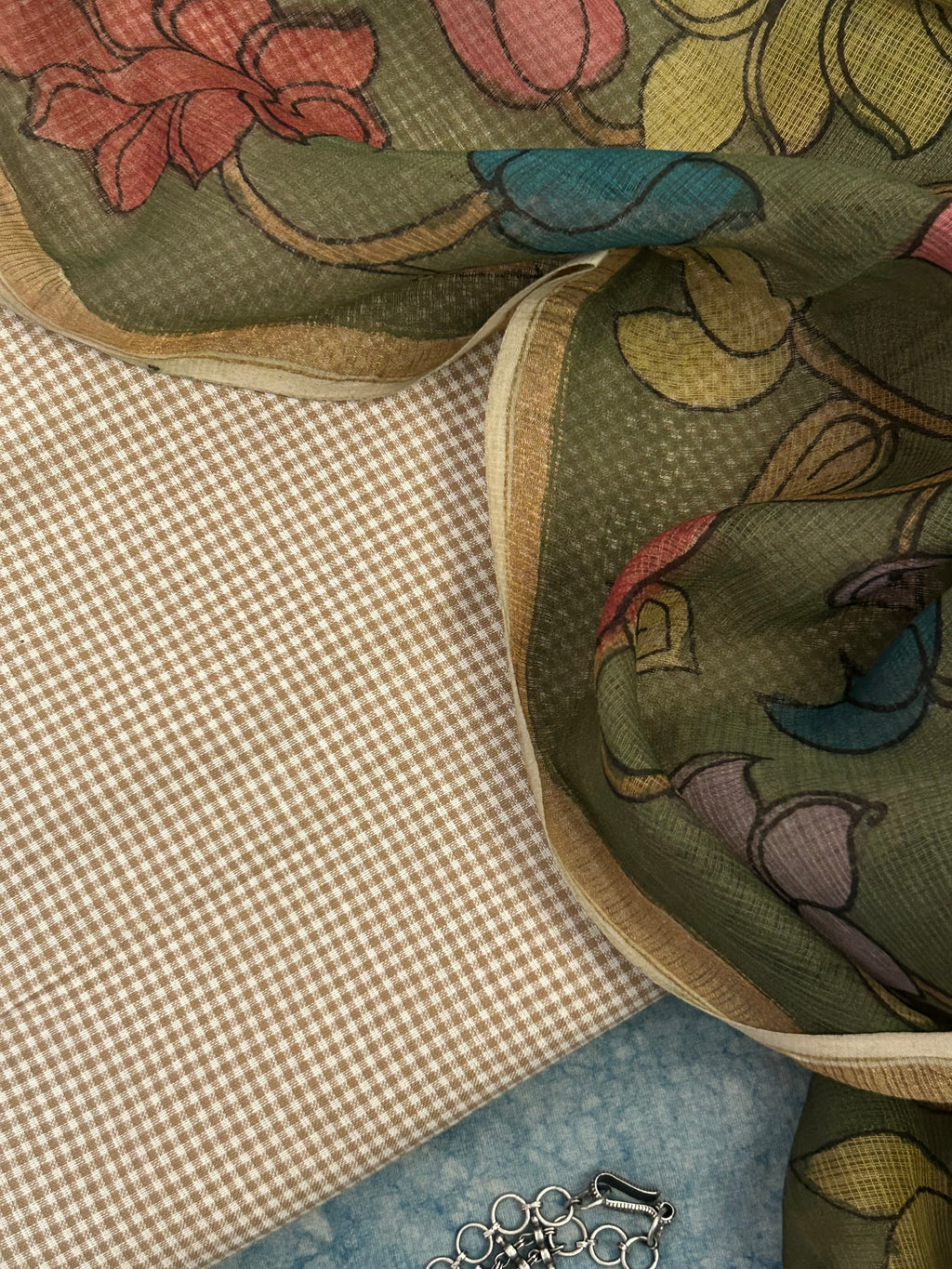 Handwoven Handpainted Kalamkari Set