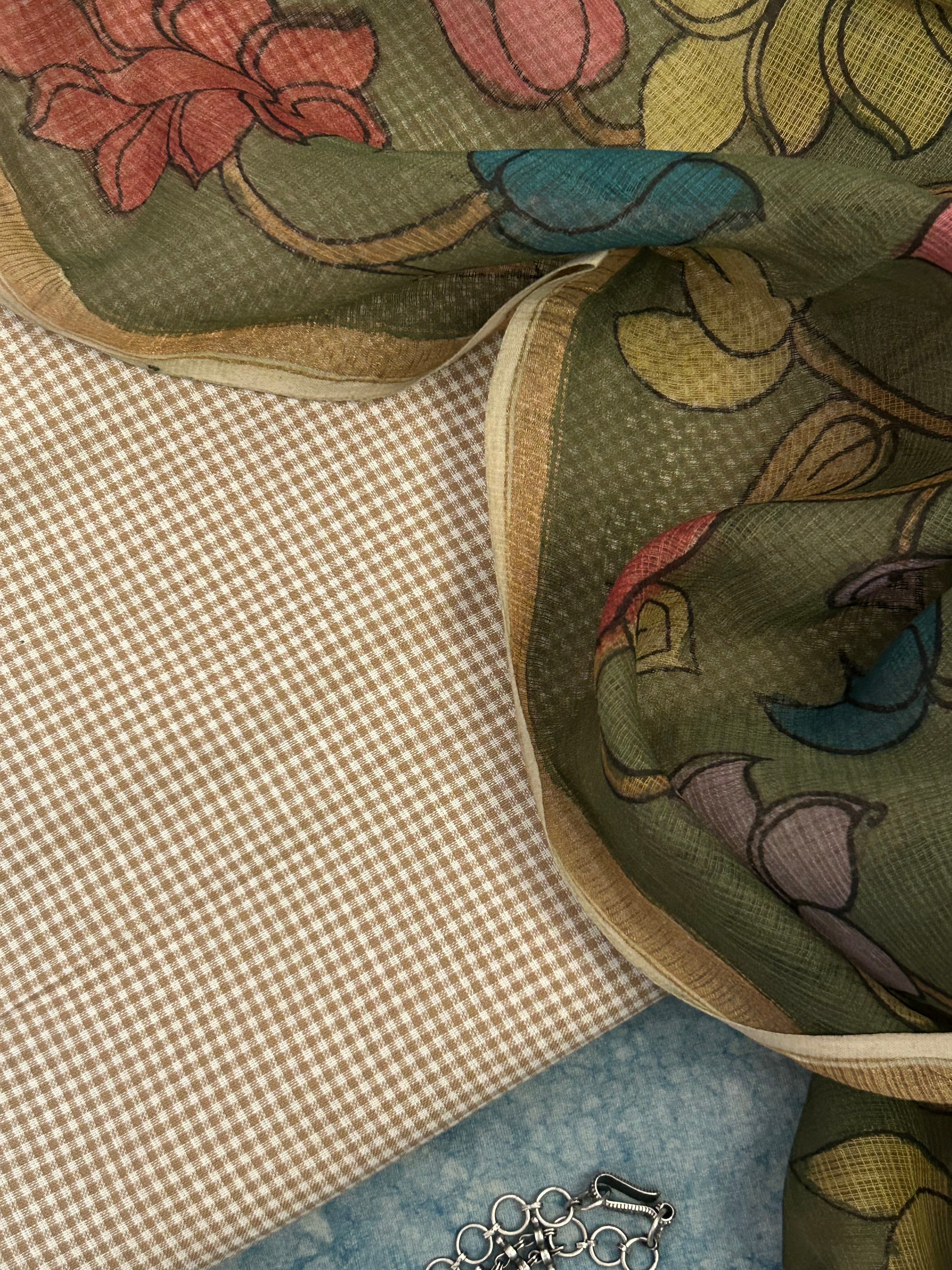 Handwoven Handpainted Kalamkari Set