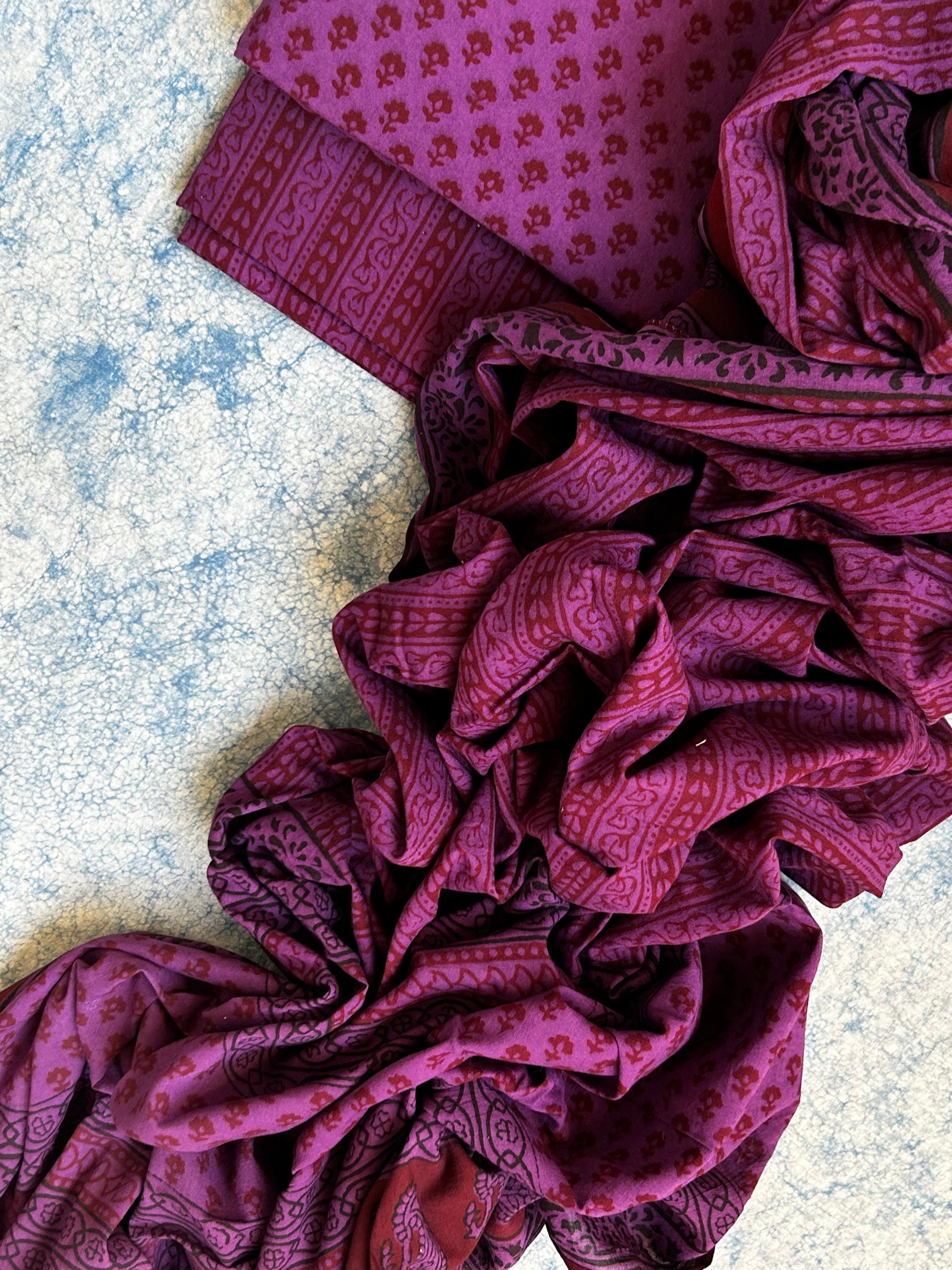Natural Dyed Bagh Block Print Cotton Suit
