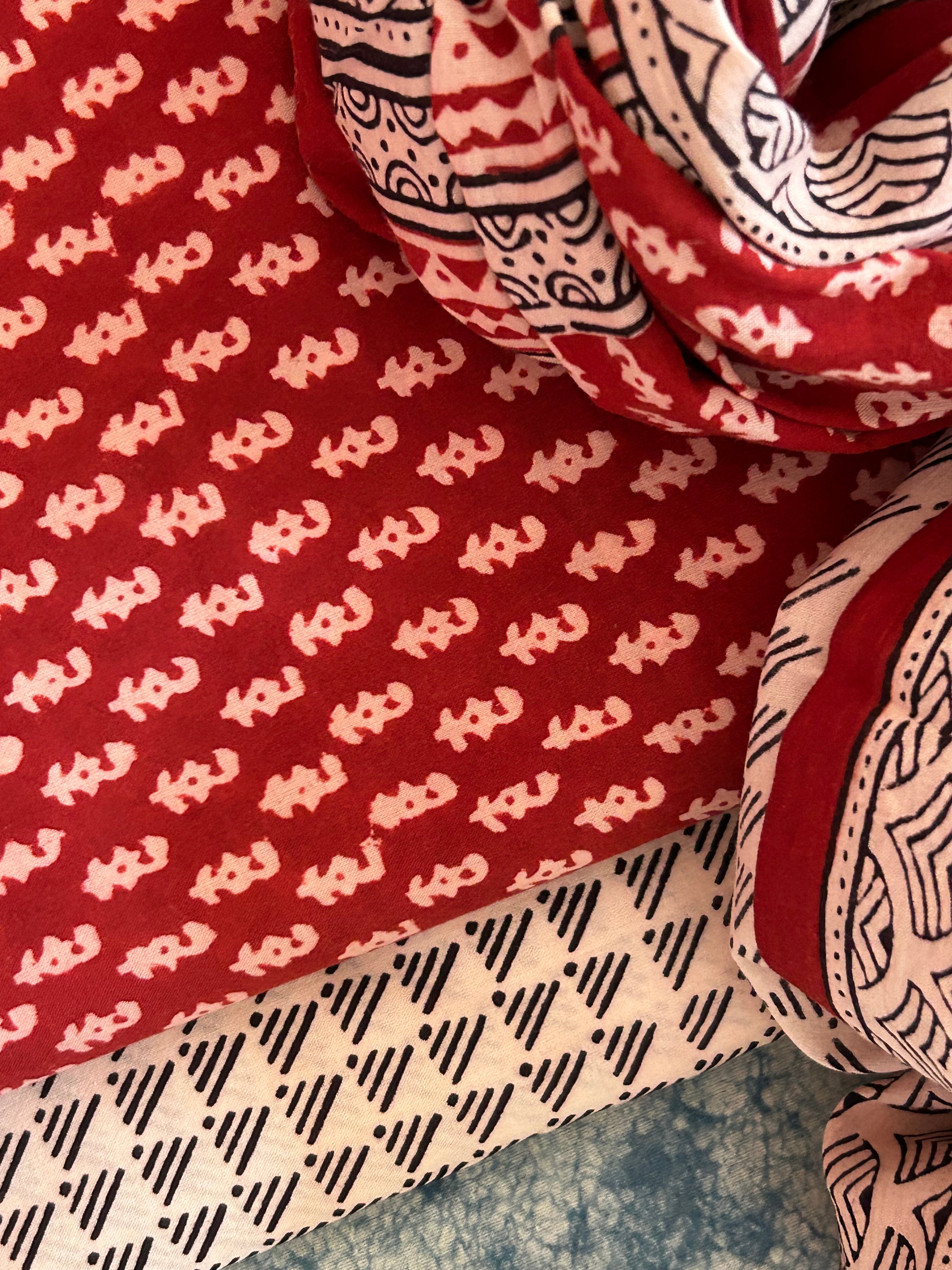 Natural Dyed Bagh Block Print Cotton Suit