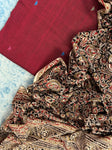 Handwoven Handcrafted Bhujodi Kalamkari Kurta Dupatta Set
