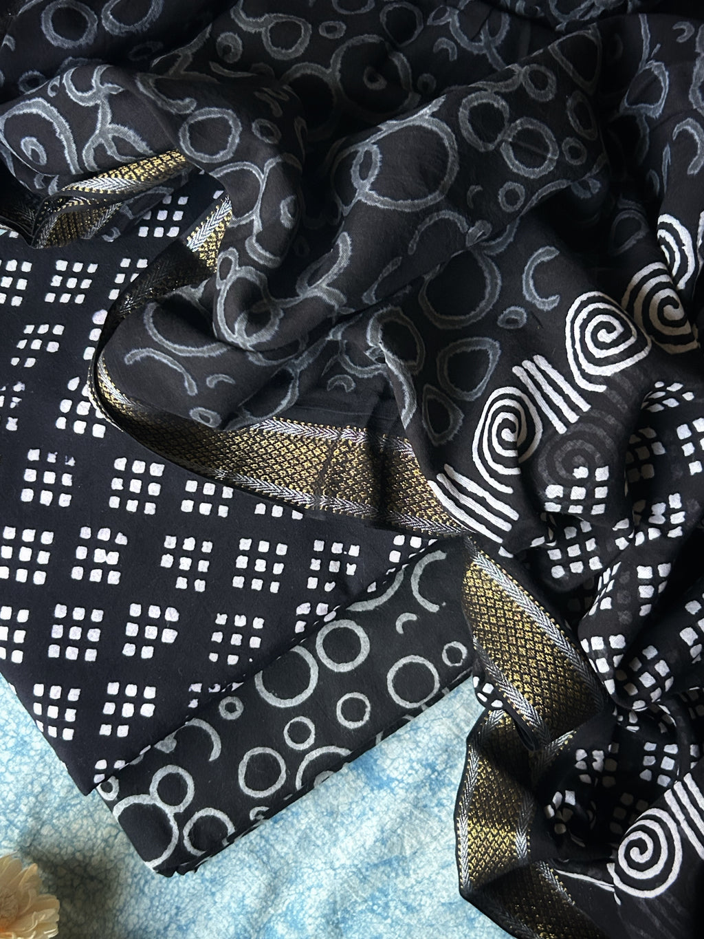 Handcrafted Cotton Suit Set - Midnight Black 1