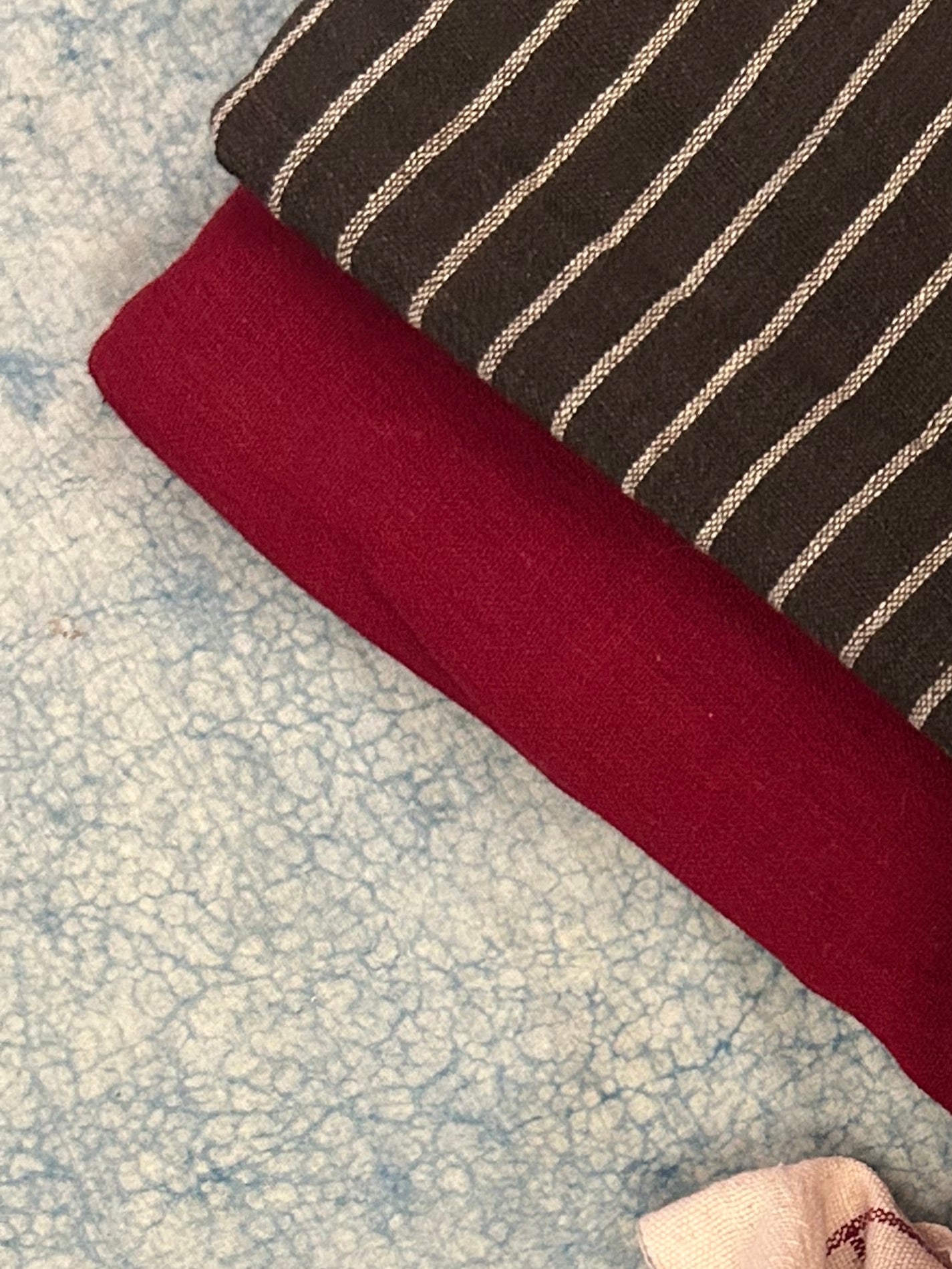 Handspun Handwoven Kotpad Suit Set -Black and Maroon