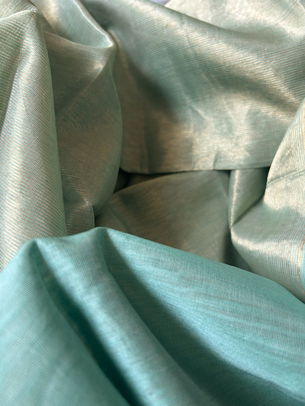 Handwoven Maheshwari Kurta Dupatta Set - Turquoise Blue with Butti