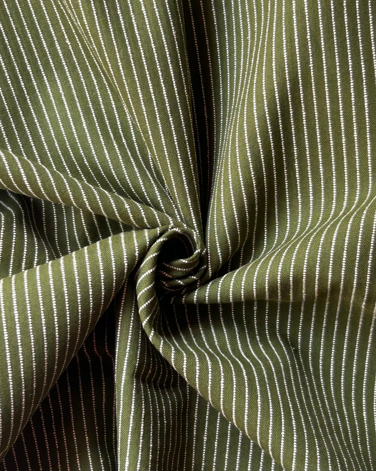 Handwoven 2.5m Fabric - Moss Green