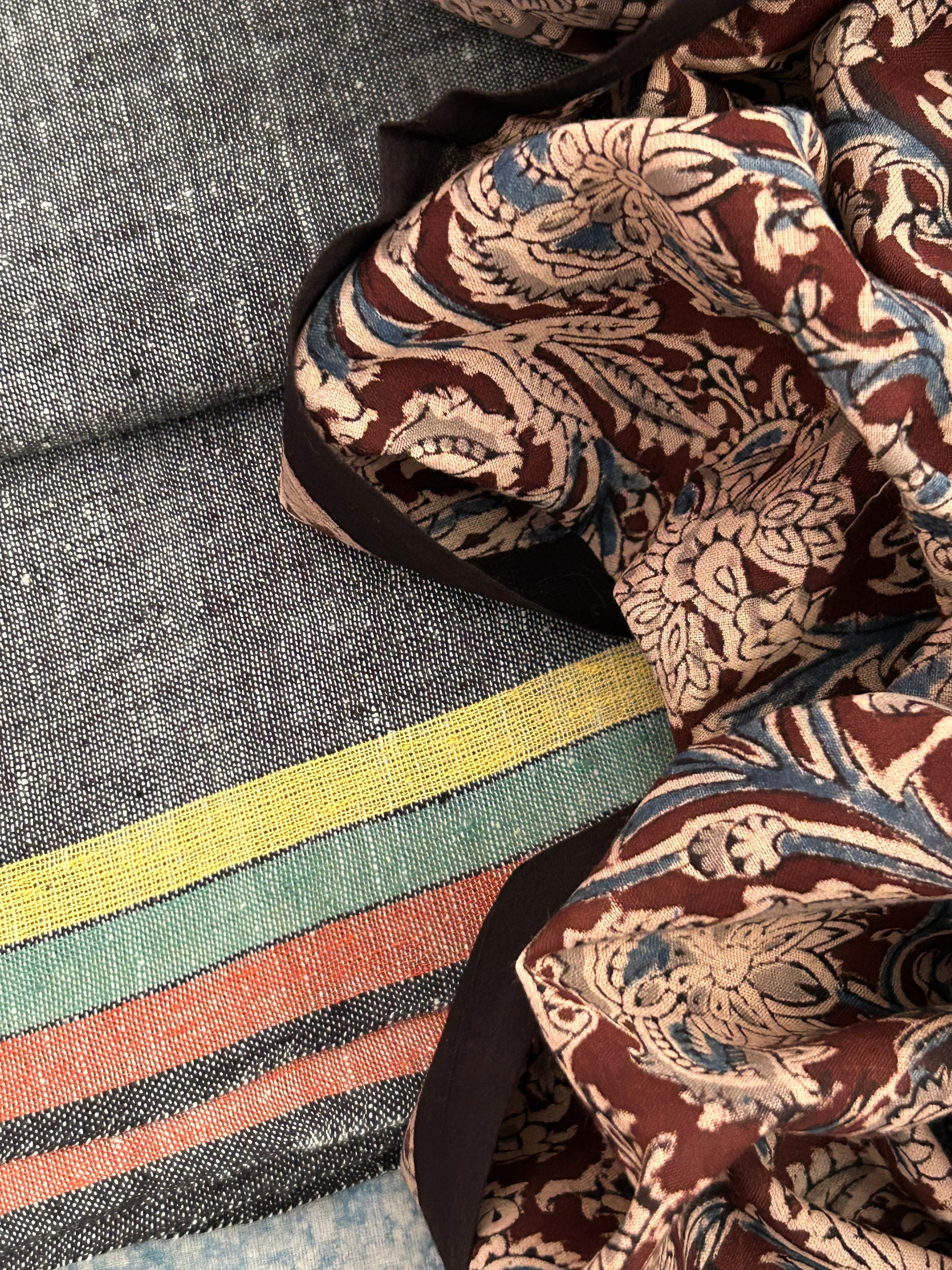 Handwoven Handcrafted Bhujodi Kala Cotton Kalamkari Kurta Dupatta Set