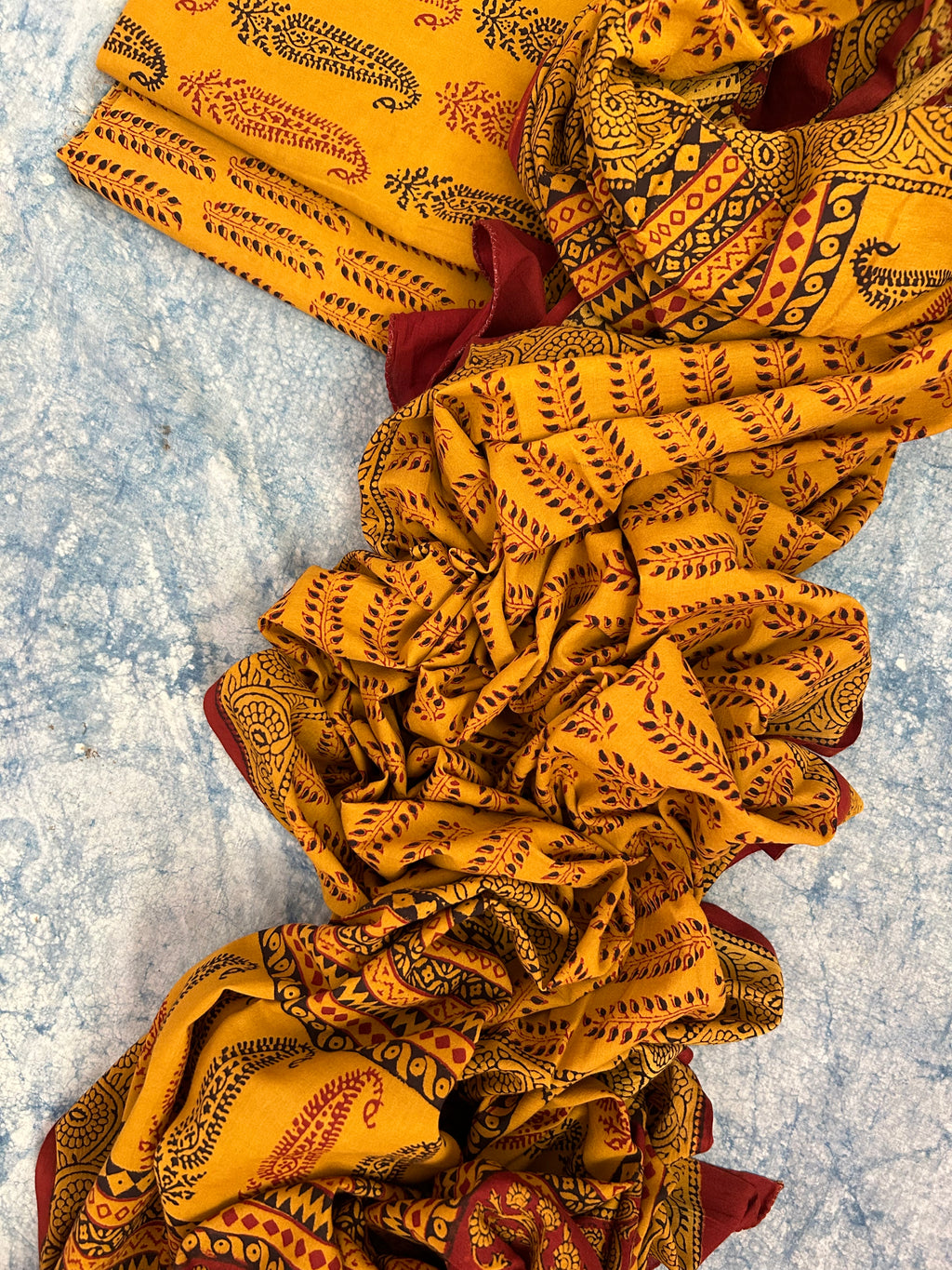 Natural Dyed Bagh Block Print Cotton Suit