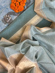 Handwoven Maheshwari Kurta Dupatta Set -Pastel Green