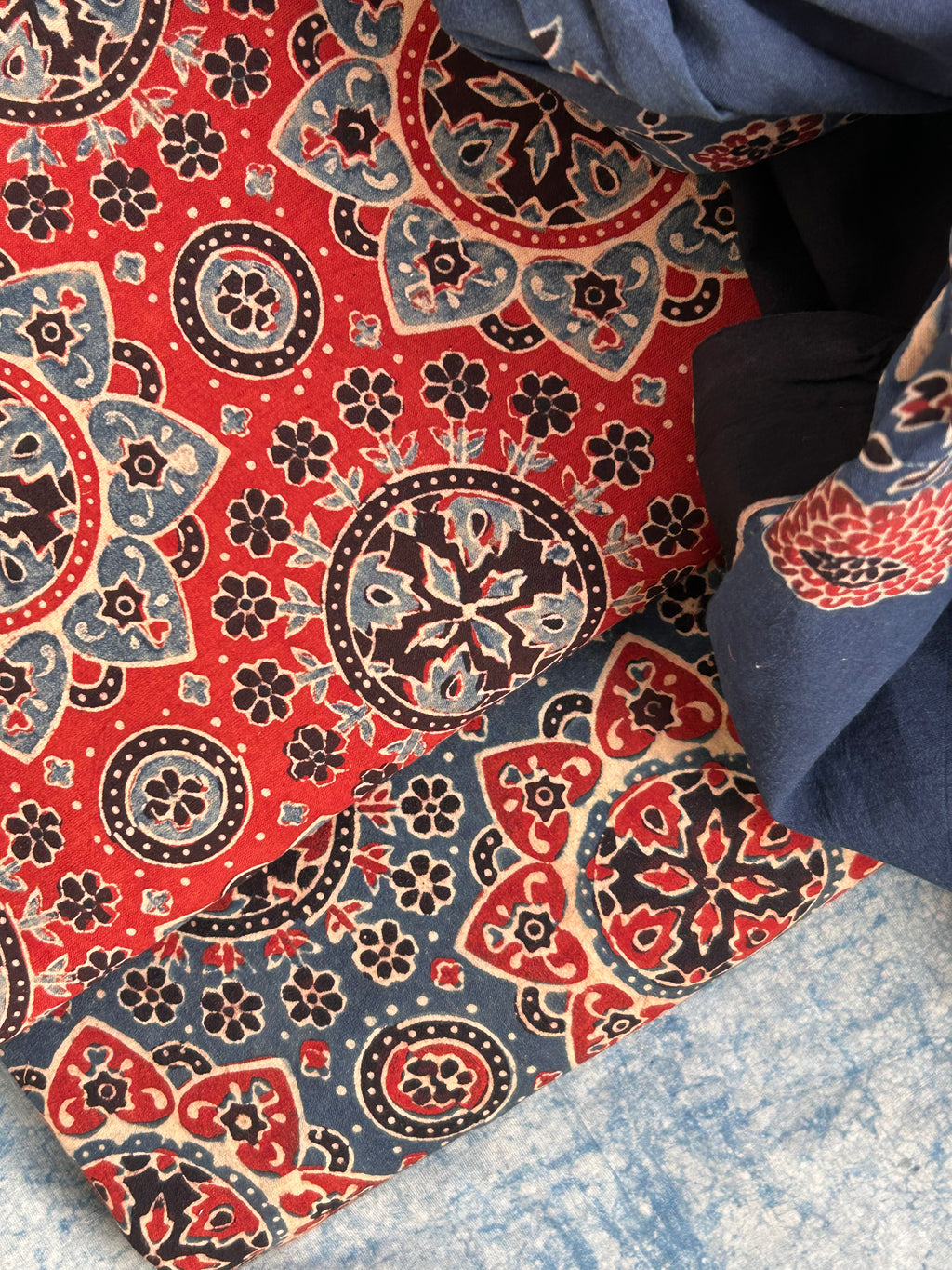 Natural Dyes Handblock Ajrakh Cotton Suit