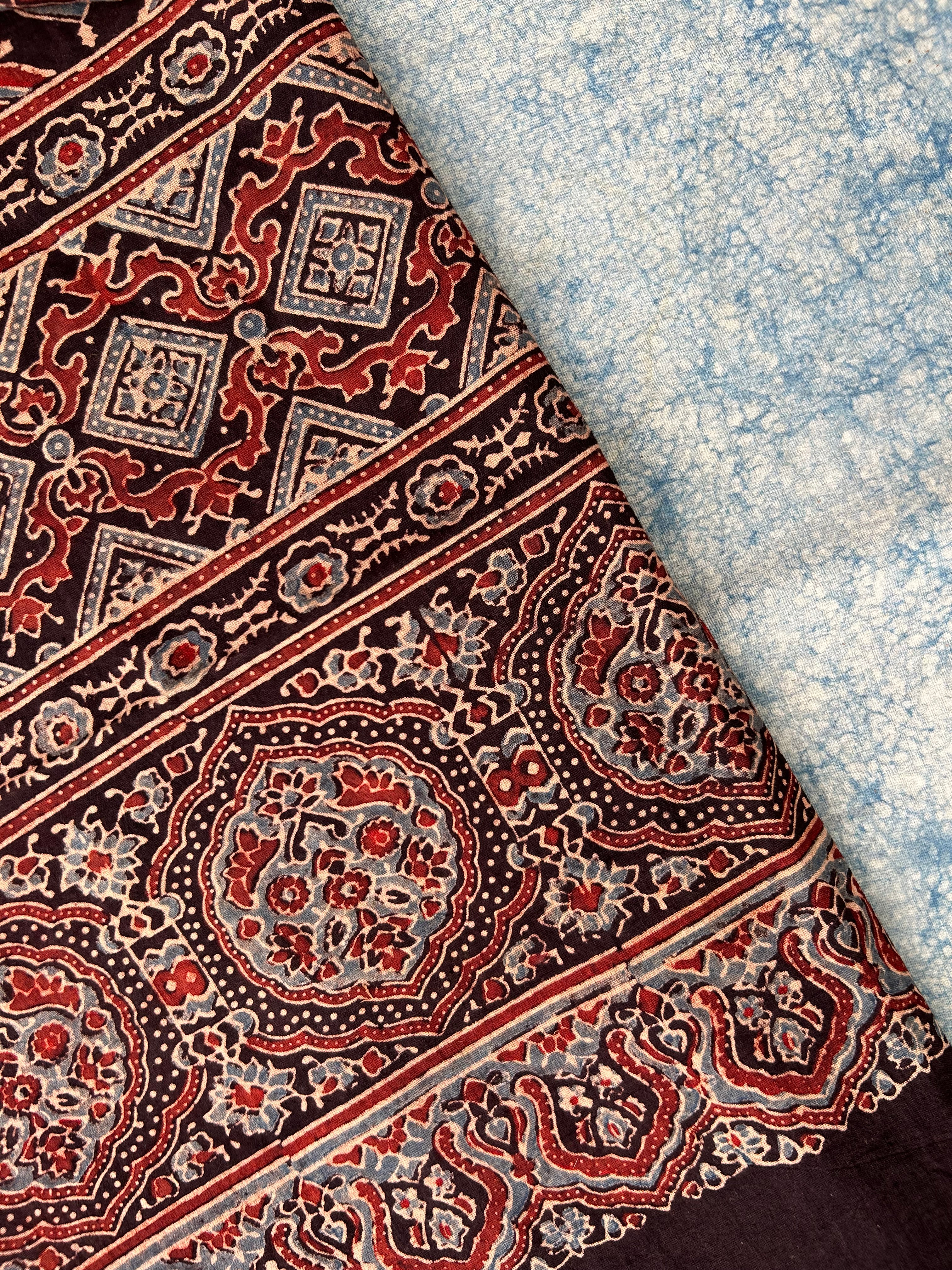 Natural Dyes Hand Block Ajrakh Dupatta