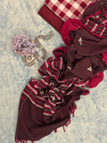 Handspun Handwoven Kotpad Suit Set - Maroon Checks