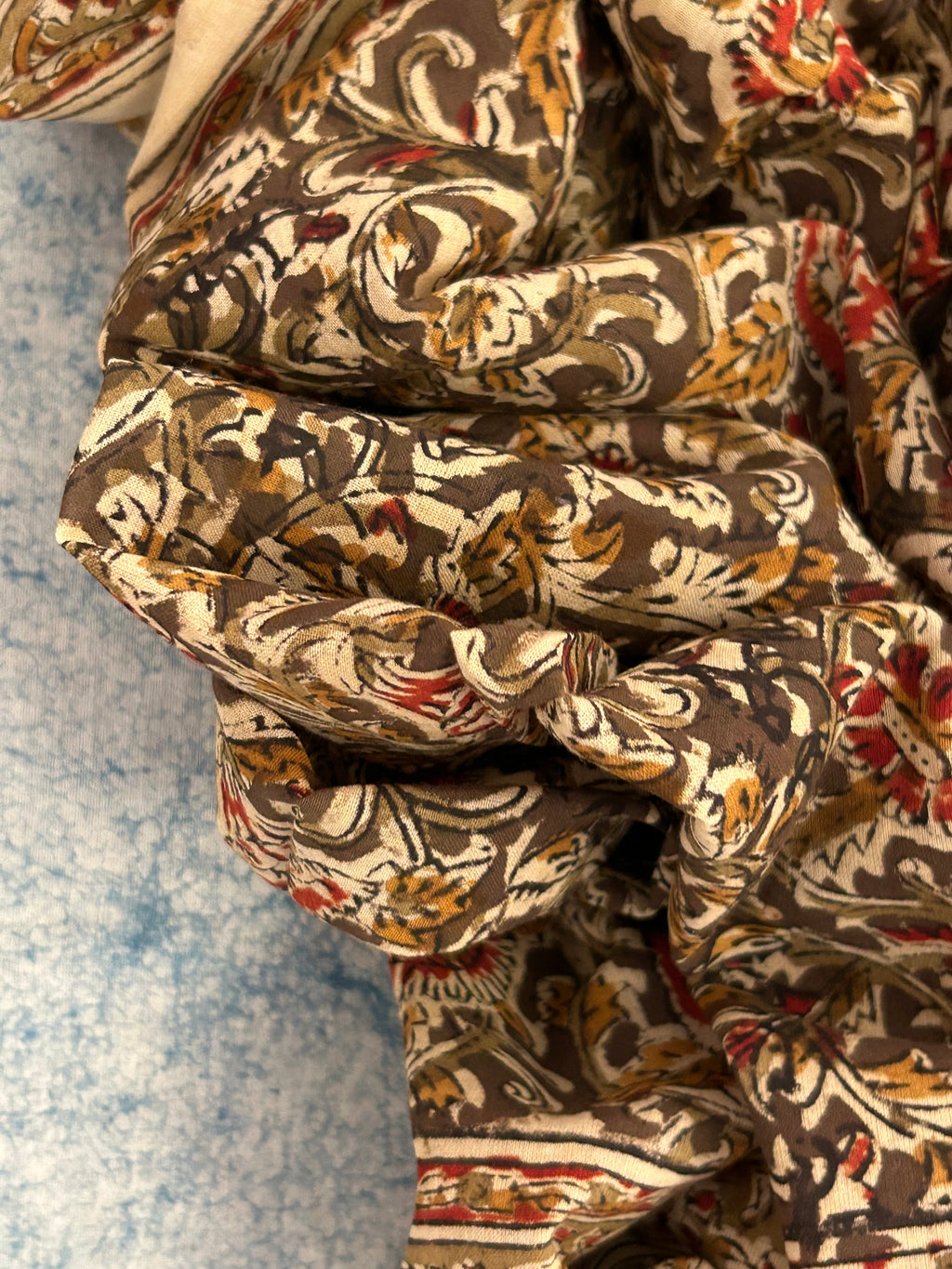 Handwoven Handcrafted Ikath Kalamkari Kurta Dupatta Set