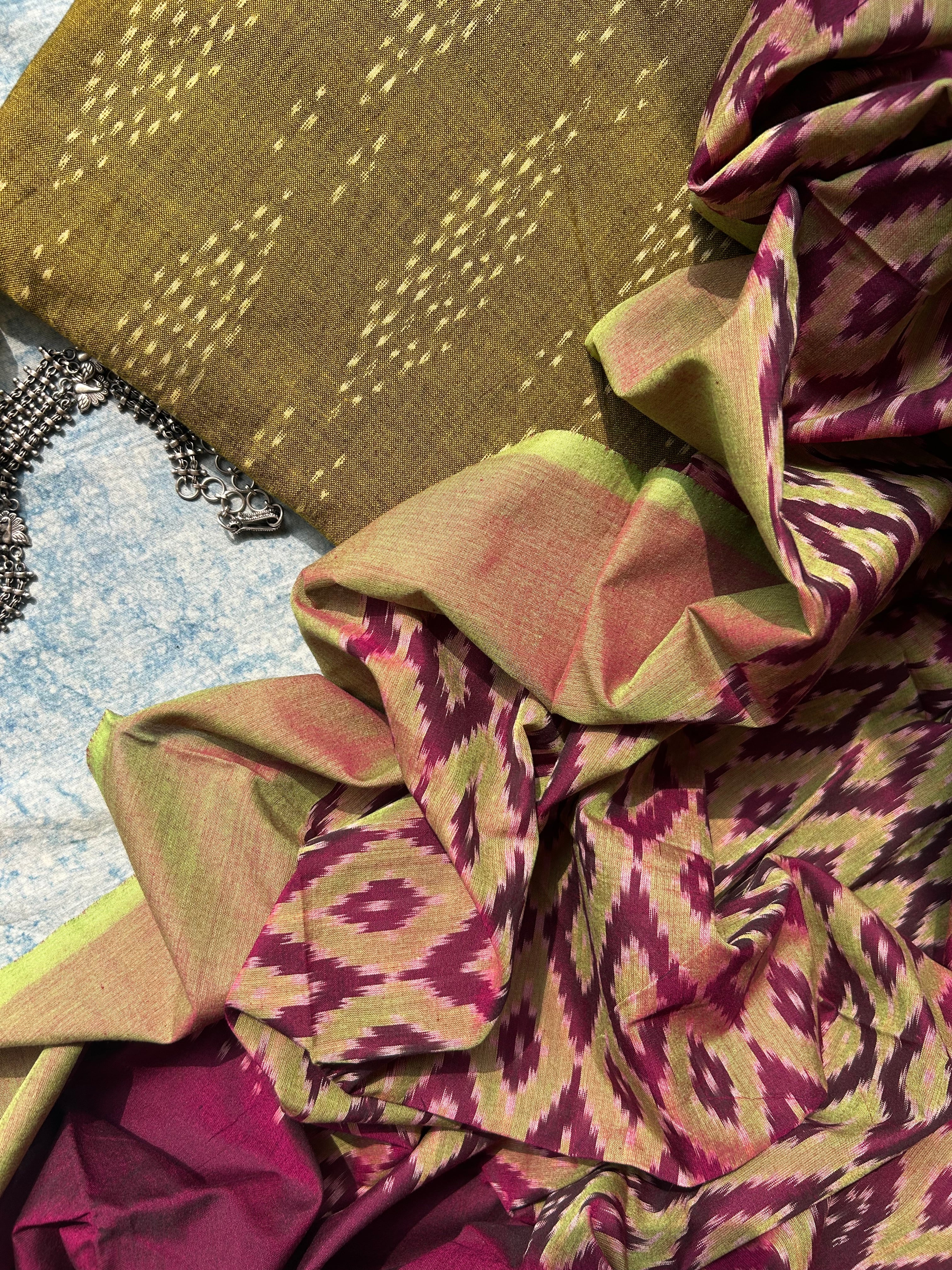 Handwoven Ikat Kurta Dupatta Set