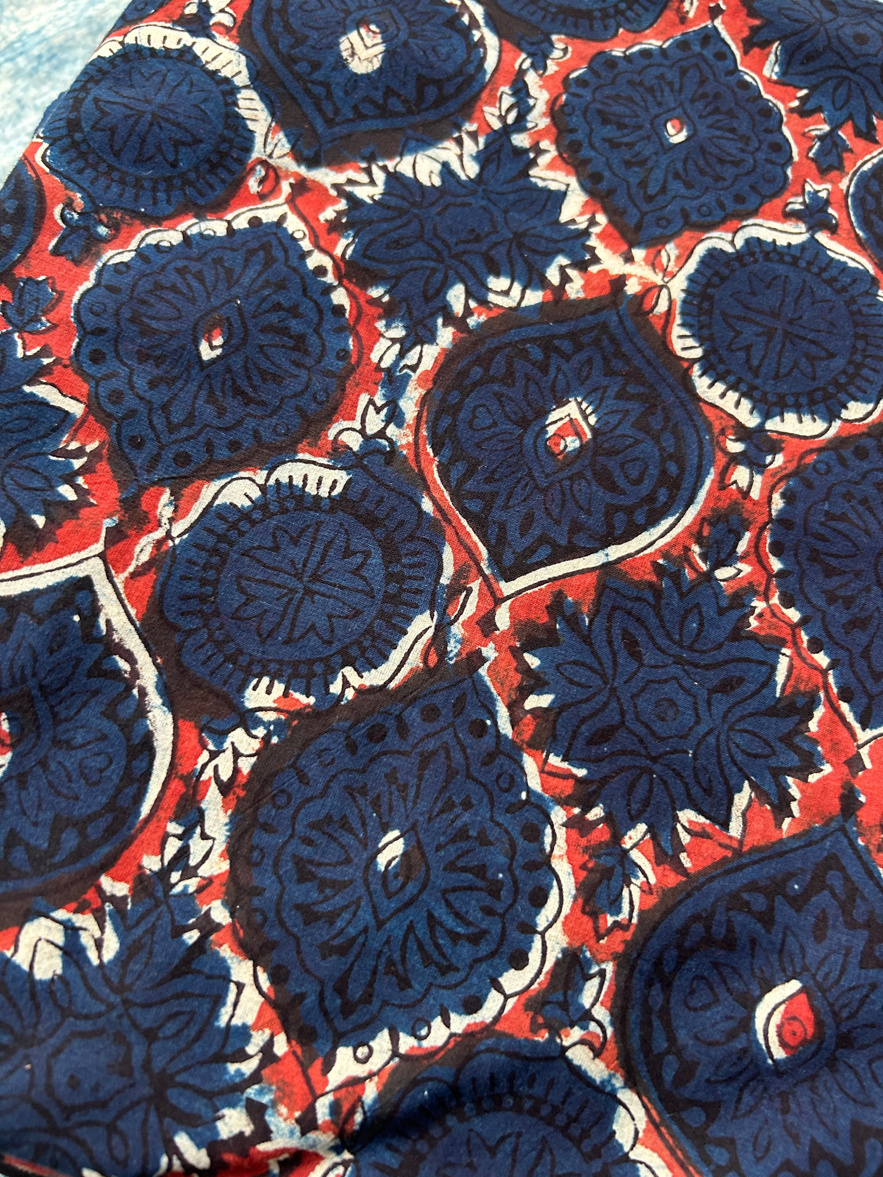 Daboo Handblock 2.5m Cotton Fabric - Indigo