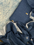 Neel Kamal - Handwoven Bengal Jamdani Kurta Dupatta set