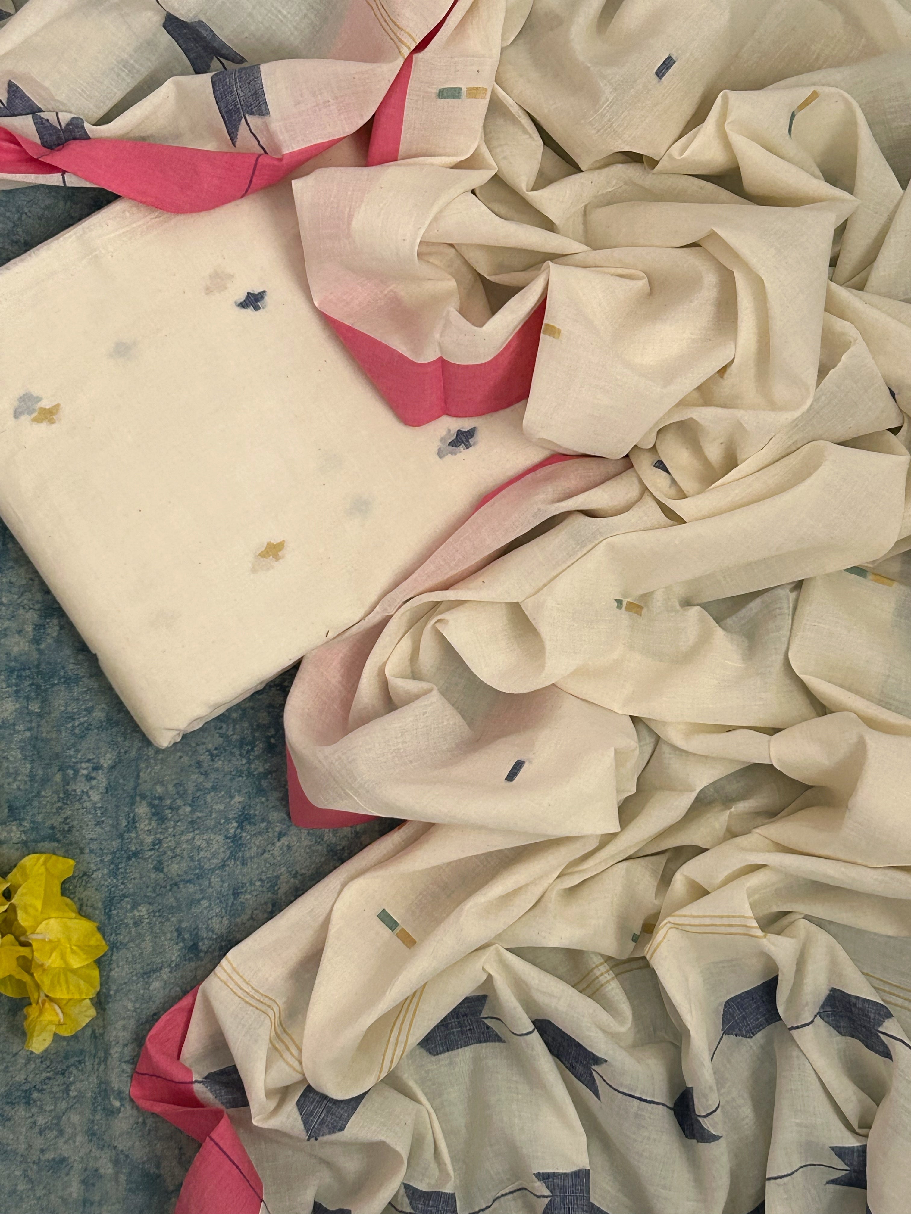 Kashish - Handwoven Bengal Jamdani Kurta Dupatta set