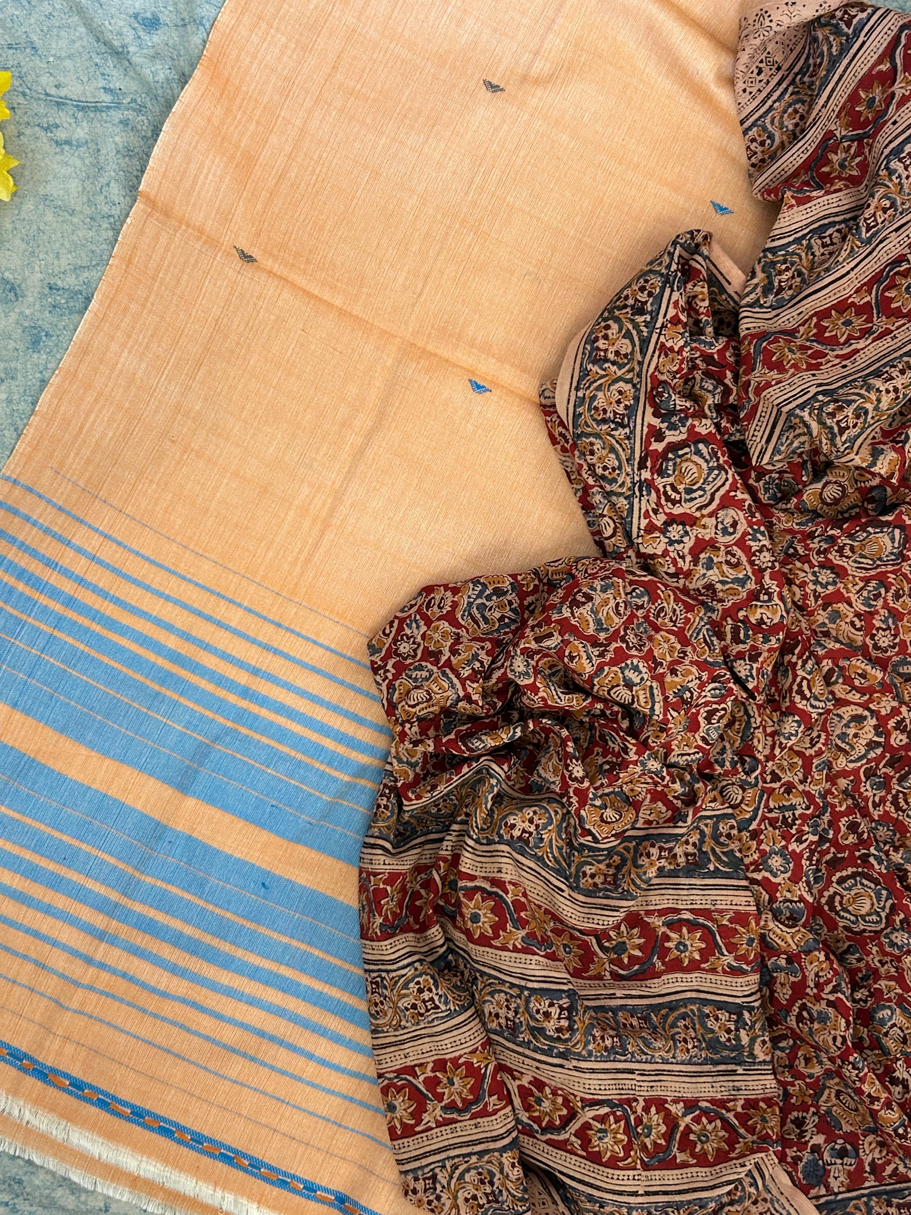 Handwoven Handcrafted Bhujodi Kalamkari Kurta Dupatta Set