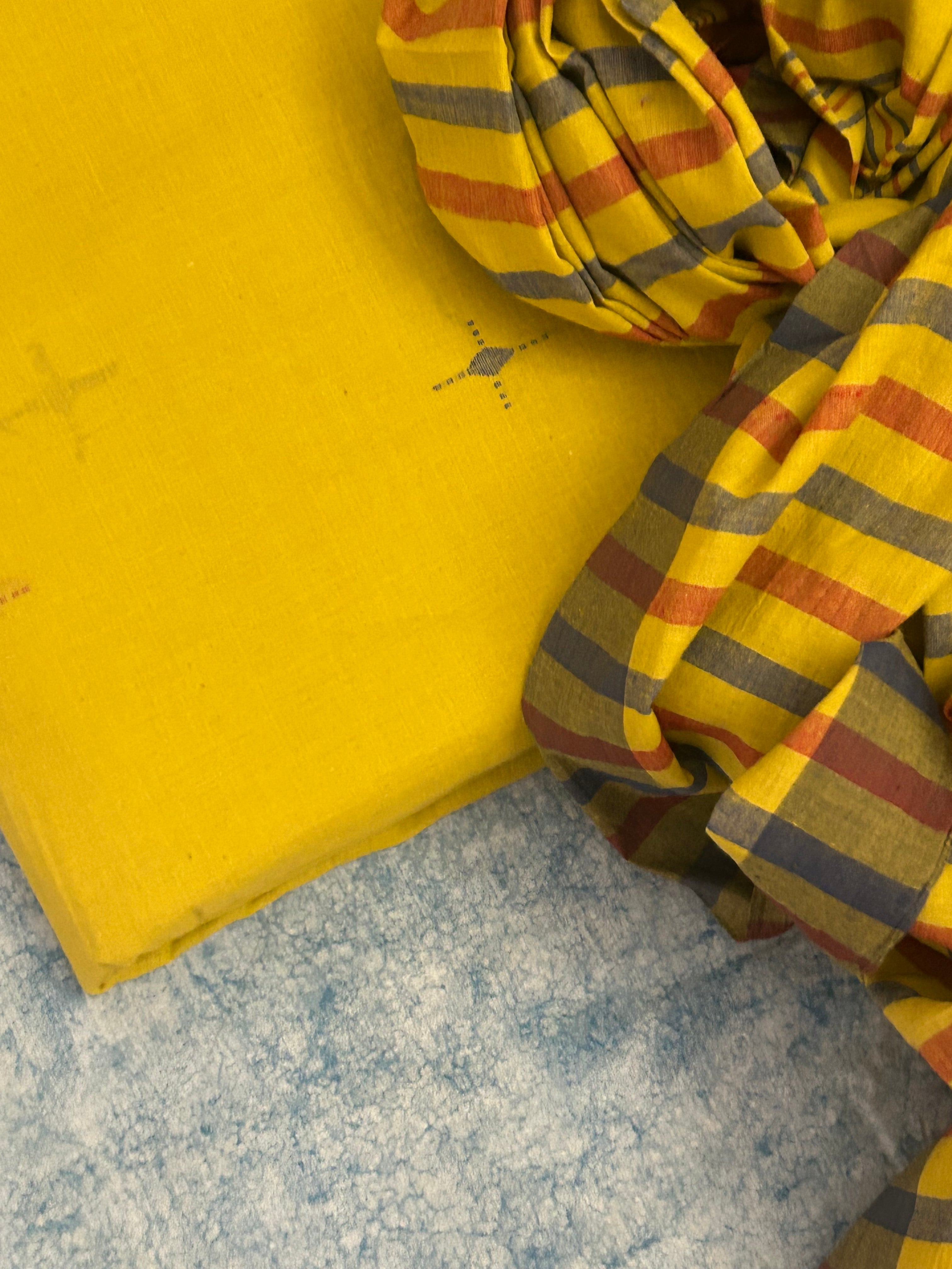 Genda Phool  - Handwoven Bengal Jamdani Kurta Dupatta set