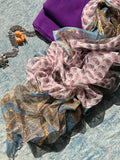 Handwoven Handblock Printed Set -Purple