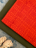 Handblock  Cotton Fabric -  Neon Orange