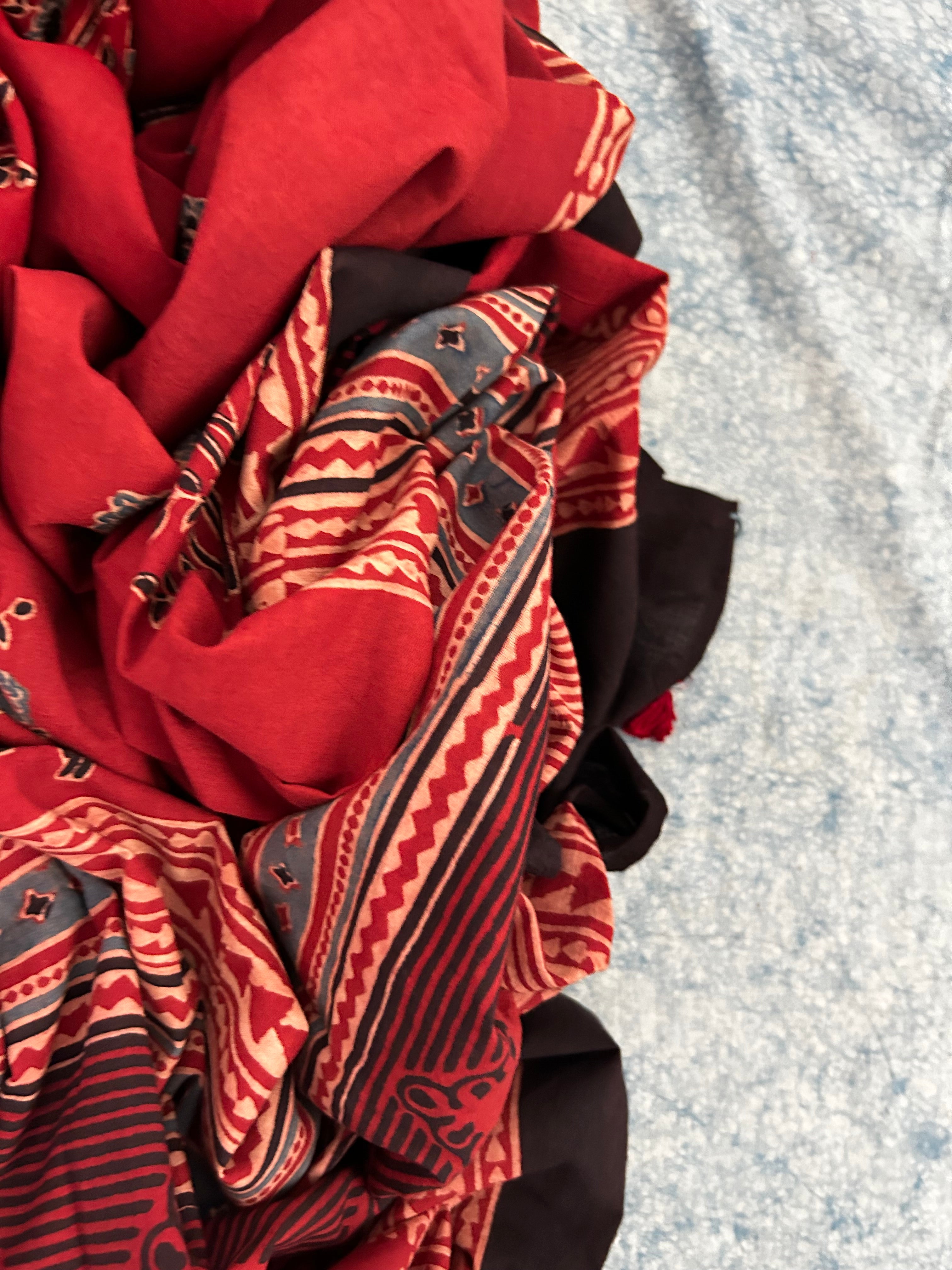 Natural Dyes Handblock Ajrakh Cotton Suit