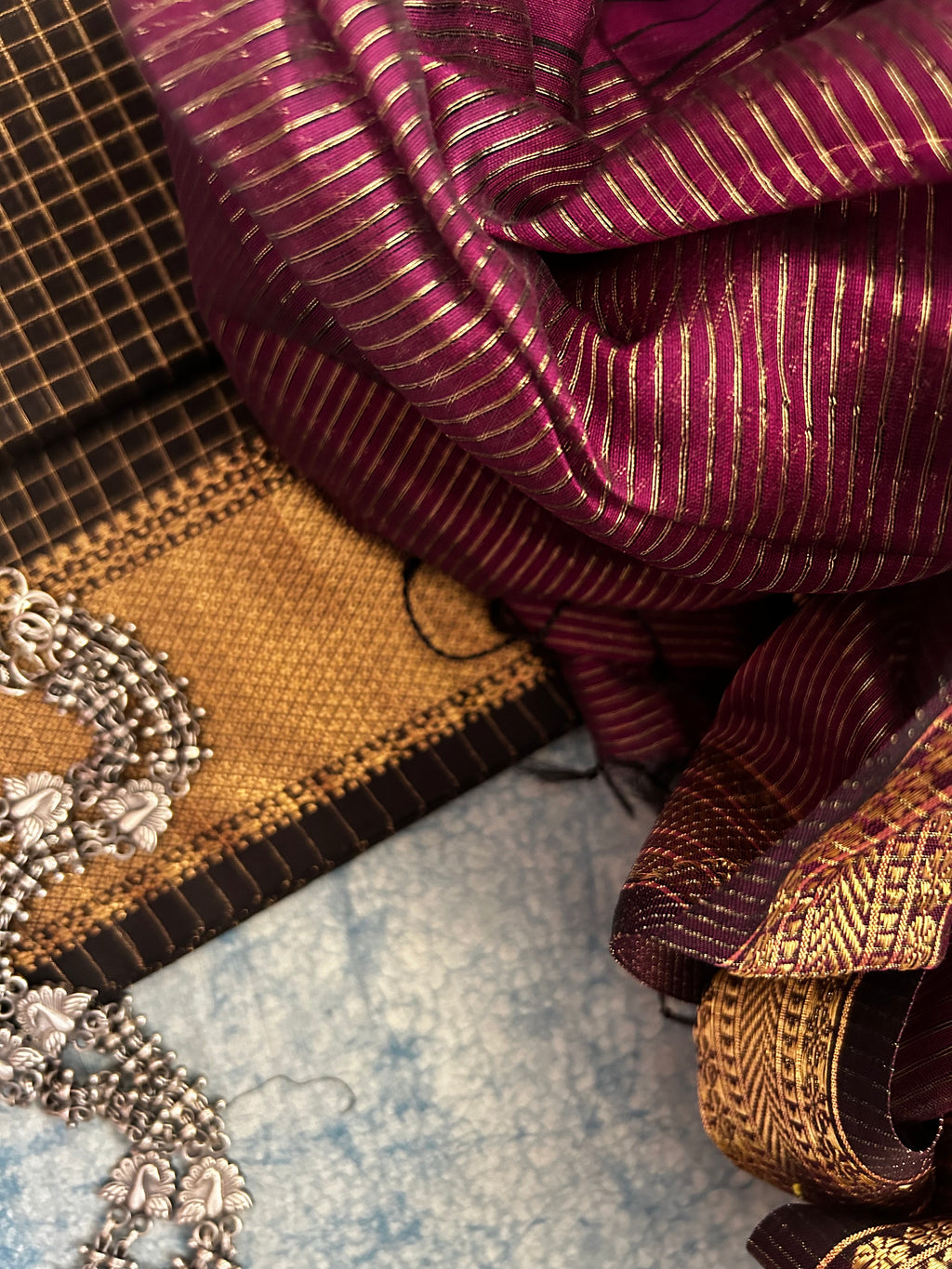Handwoven Maheshwari Kurta Dupatta Set