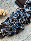 Handcrafted Cotton Suit Set -  Black and Indigo