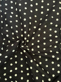 Handblock Printed Azofree dye cotton - Black Polka(1.30m)